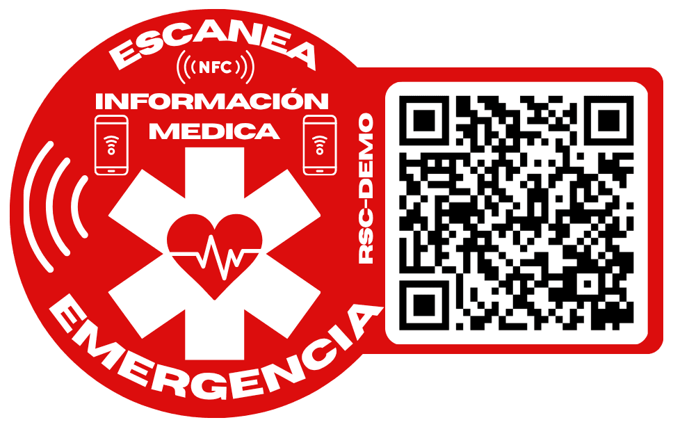 Sticker MotoAuxilio NFC y QR en casco